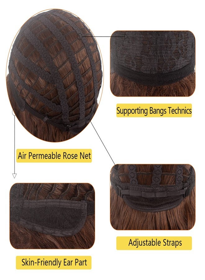 Askuang 80s Rock Mullet Wigs for Men and Women Long Brown Curly Wig 70s 80s Costumes for Men Women Halloween Cosplay Party Wigs - Image 4